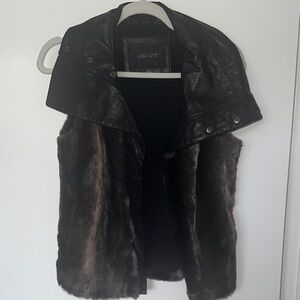 Kill City Black and Brown Women's Fur & Leather Vintage‎ Vest